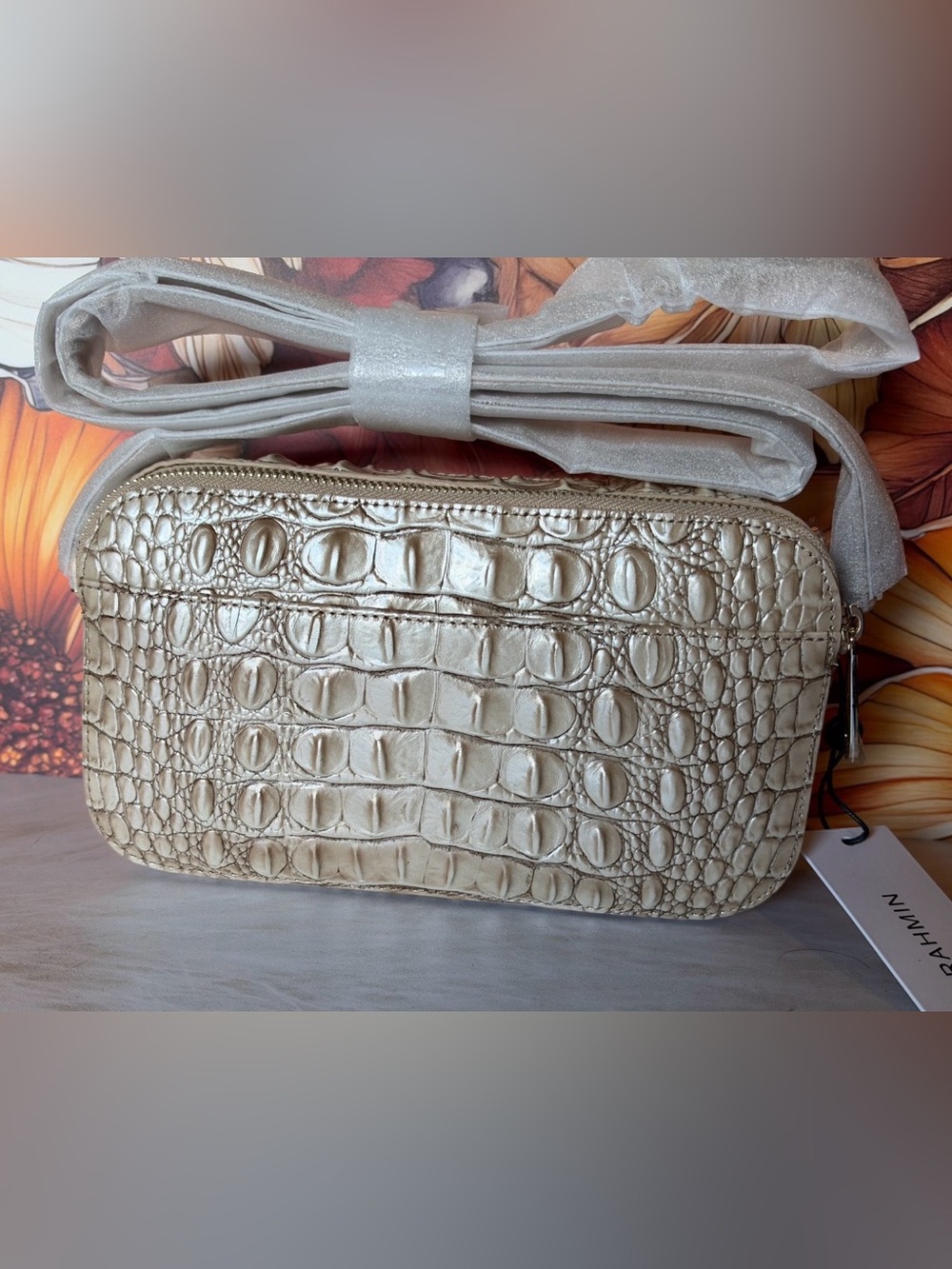 Brahmin Danica Wind Chime crossbody NWT Neutral Metallic HARD TO FIND